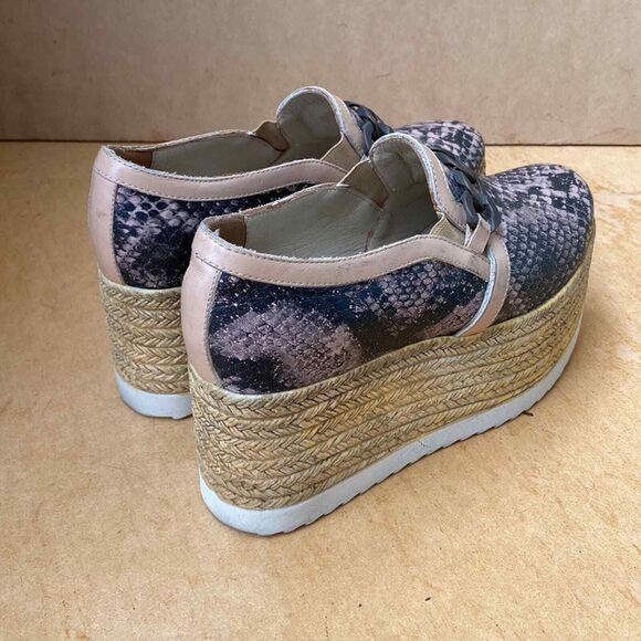 Faux Snakeskin Platform Espadrille Shoes Women EU 37 US 6.5 Lightweight Clubwear - Picture 4 of 15